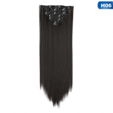 Kunsthaar Clip Extensions Dunkel Braun gerade