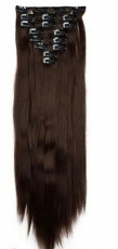 Kunsthaar Clip Extensions Braun gerade