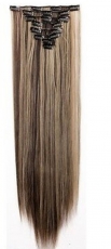 Kunsthaar Clip Extensions Braun Mesch gerade