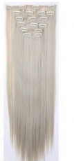 Kunsthaar Clip Extensions Blond-Grey gerade