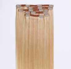 Echthaar Clip Extensions Blond Mesch