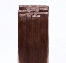 Echthaar Clip Extensions Braun