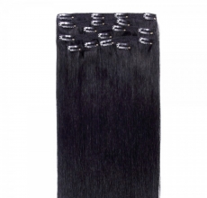 Echthaar Clip Extensions Schwarz