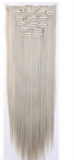 Kunsthaar Clip Extensions Blond-Grey gerade