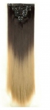Kunsthaar Clip Extensions Braun Ombre gerade